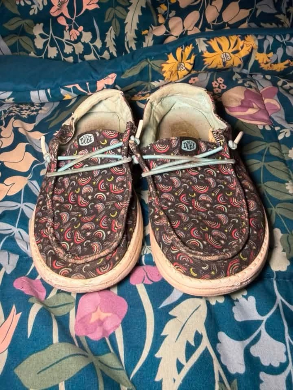 Hey Dude Kids Sneakers in Brown with Multi-Color Swirl Print